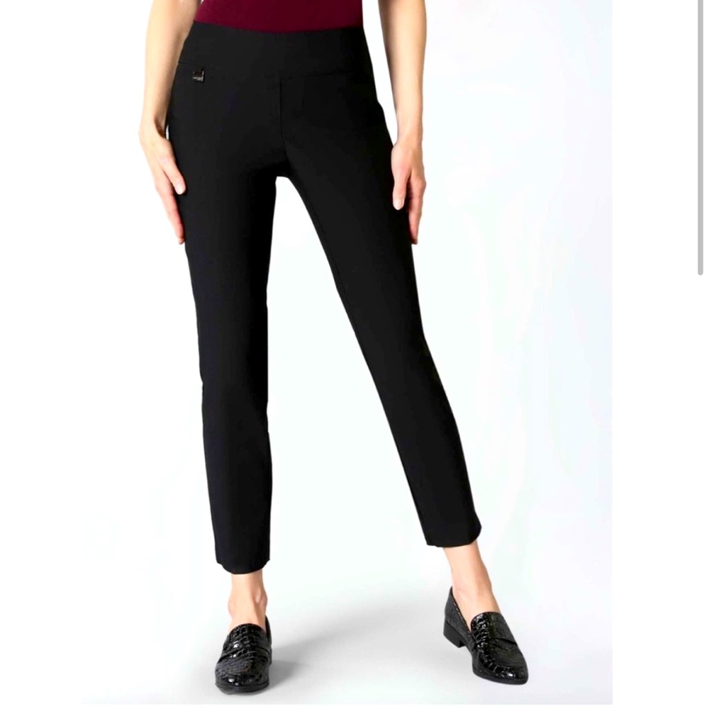 Lisette Solid Magical Lycra Ankle Pants Black‎